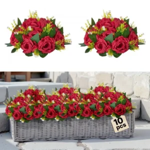 kunstlillede kera punased roosid – Kunstlillede Kera 10 Tk, 24 Cm Pulmad Punased Roosid Keskosad