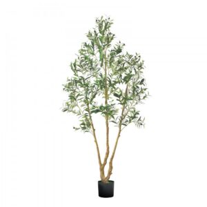 kunstoliivipuu mustas potis 210 cm – Kunstoliivipuu mustas potis (210 cm, naturaalne puutüvi, realistlikud lehed)