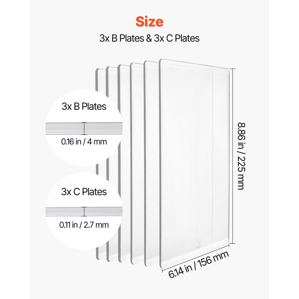 Läbipaistvad lõikeplaadid (6 tk, 225×156 mm, polükarbonaat) – toote pilt 2