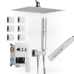 laekinnitusega vihmadušikomplekt käsidušš – Laekinnitusega vihmadušikomplekt (254 mm, 6 kehajuga, 2-ühes-1 käsidušš)