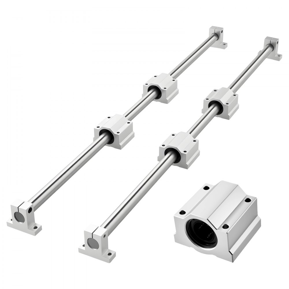 lineaarne rööbaste komplekt 1000 mm – Lineaarne rööbaste komplekt (1000 mm, 25 mm diameeter, 67 kg dünaamiline koormus)