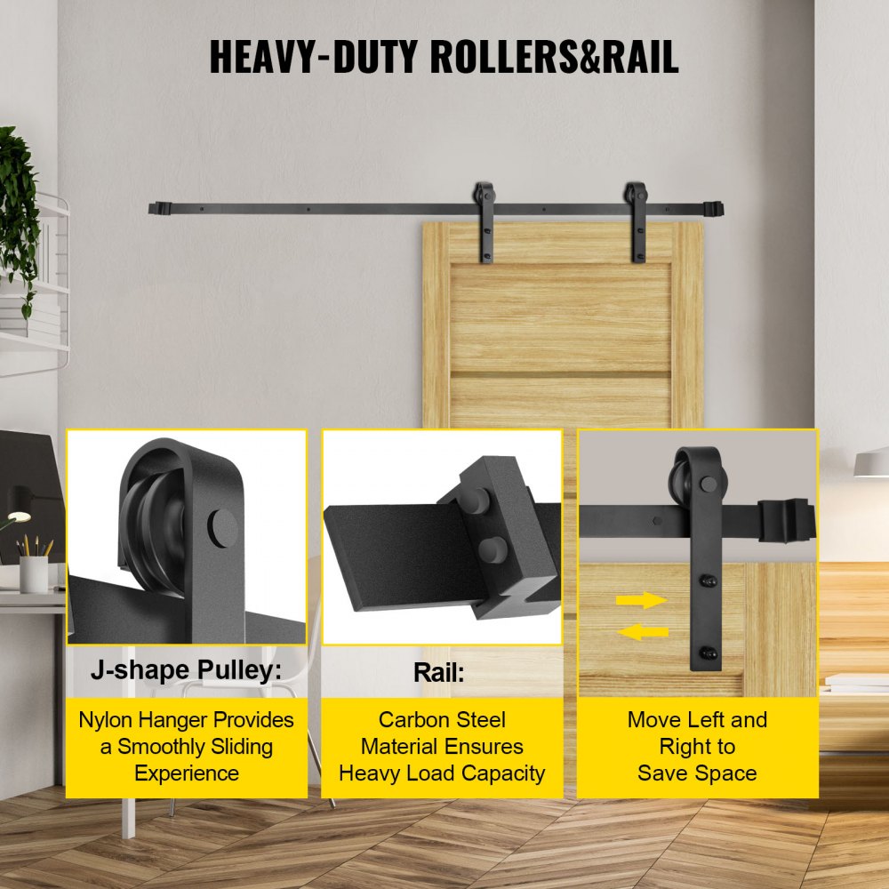 Lükanduksi riistvara komplekt (149,7 kg kandevõime, 183 cm laius, 35–45 mm paksus) – toote pilt 3