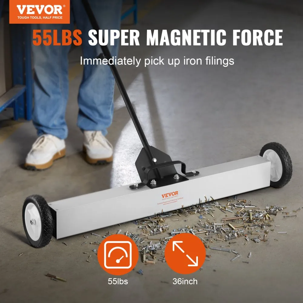 Magneetiline lükatava koristaja (24,9 kg, 91,4 cm, teleskoopkäepide) – toote pilt 1