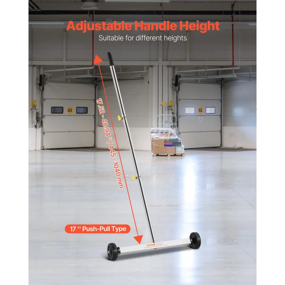 Magnetiline koristaja ratastega (43 cm, 4,5 kg kandevõime, teleskoopkäepide) – toote pilt 2