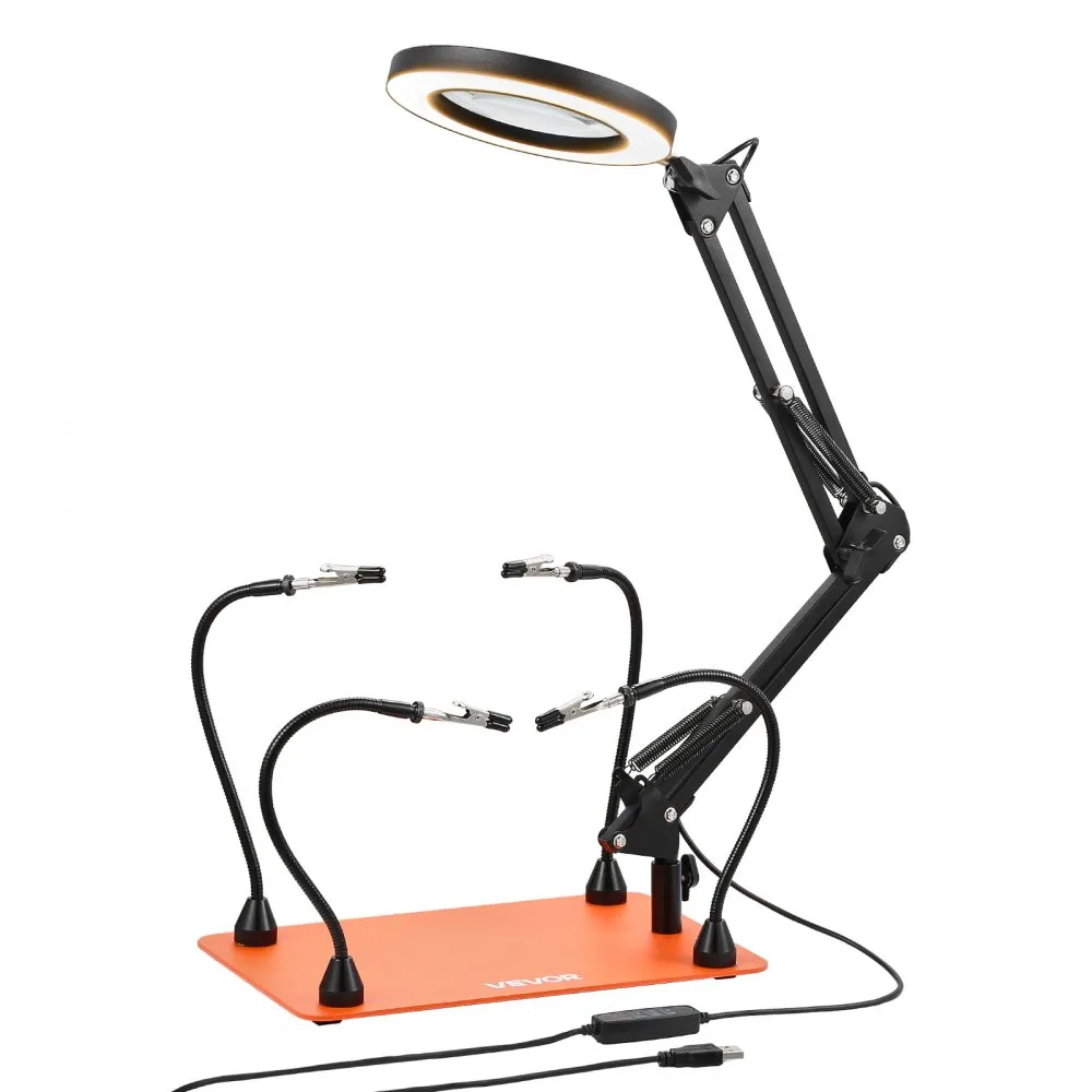 magnetiline abikäed jootmisjaam 8W – Magnetilised Abikäed Jootmisjaam (8W, 23,9 cm Käed, 3X Suurendus)