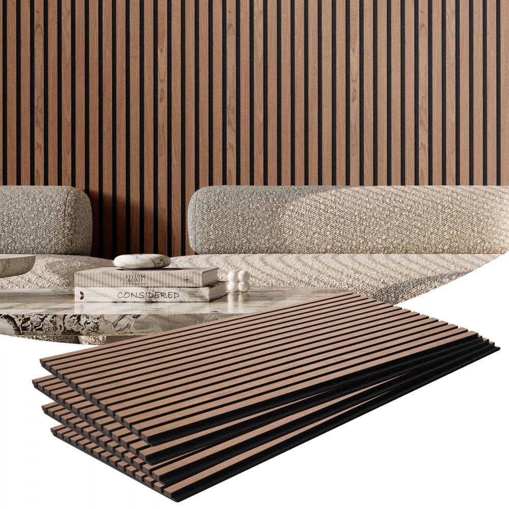 MDF akustilised paneelid 60x120 cm – MDF Akustilised Paneelid (60 x 120 cm, Pähkel)