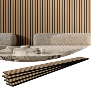 mdf puidust akustilised paneelid – MDF Puidust Akustilised Paneelid (20,8 m², Hele Tamm, 240×20 cm)