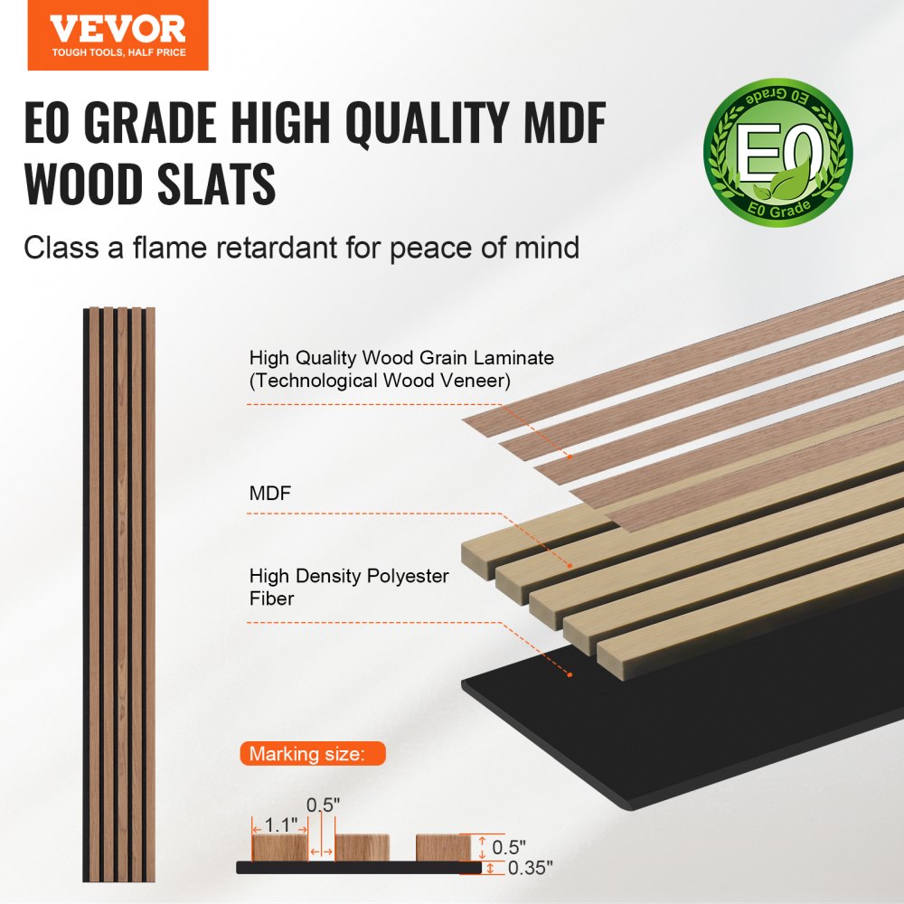 MDF Puitribadega Akustilised Paneelid (7,9 x 240 cm, Pähkel) – toote pilt 1