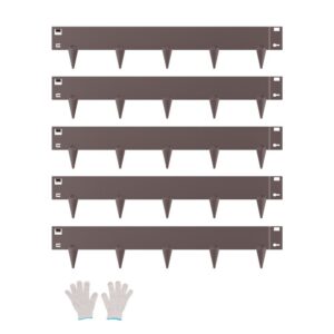 metallist aiapiire roostekindel painduv – Metallist aiapiire (5 tk, 99 cm x 10,1 cm, pruun)