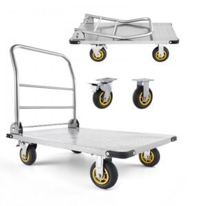 metallist platvormkäru 900 kg – Metallist Platvormkäru (900 Kg Kandevõime, 90×60 Cm Platvorm, Pöörlevad Rattad)