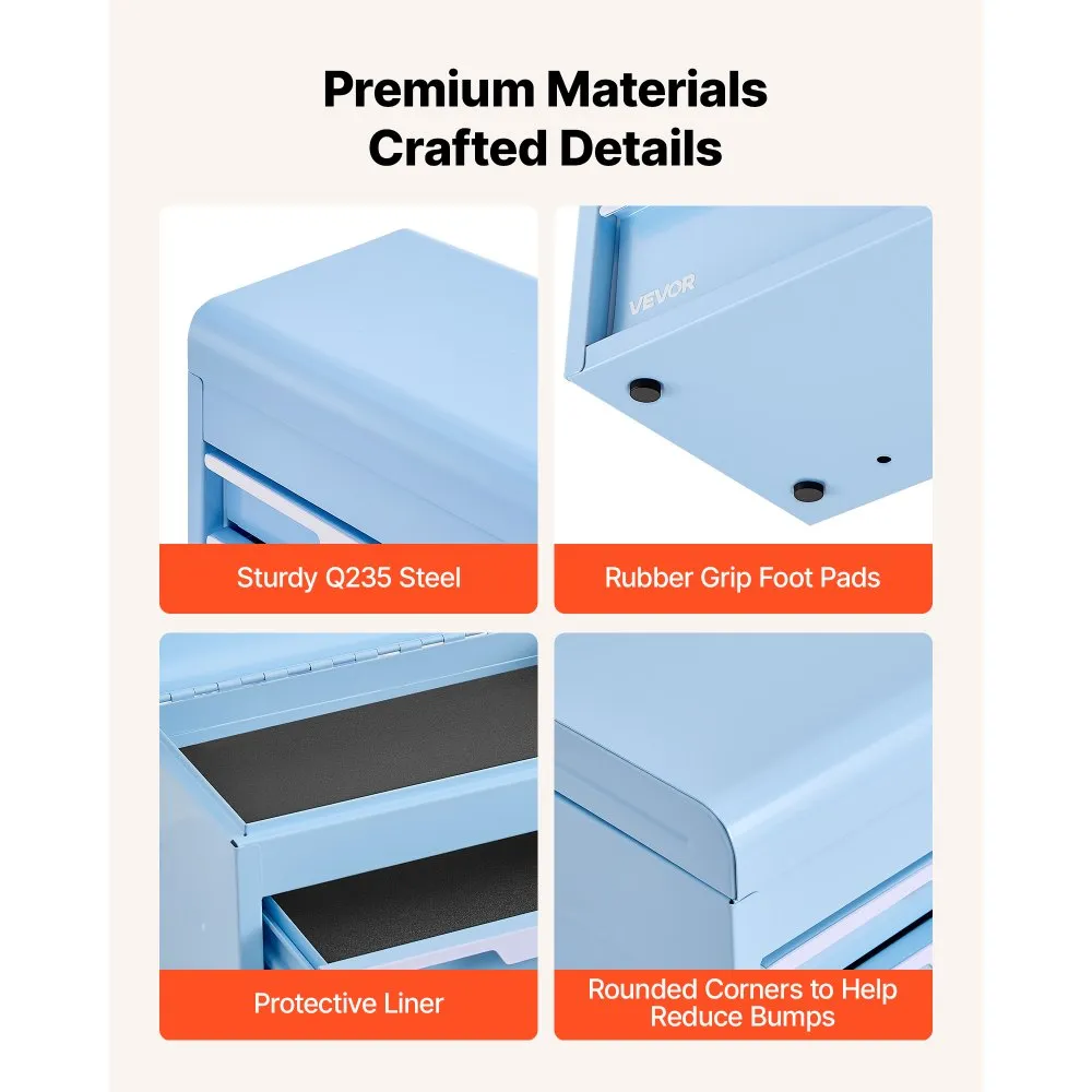 Metallist Tööriistakast 2 Sahtliga Ja Ülemise Panipaigaga 33×19,5×23 Cm – toote pilt 4