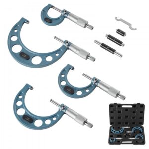 mikromeetri komplekt metallitöödeks – Mikromeetri Komplekt (0-10,16 cm, 4 Tk, Ülikõrge Täpsus, Kaitseümbrisega)