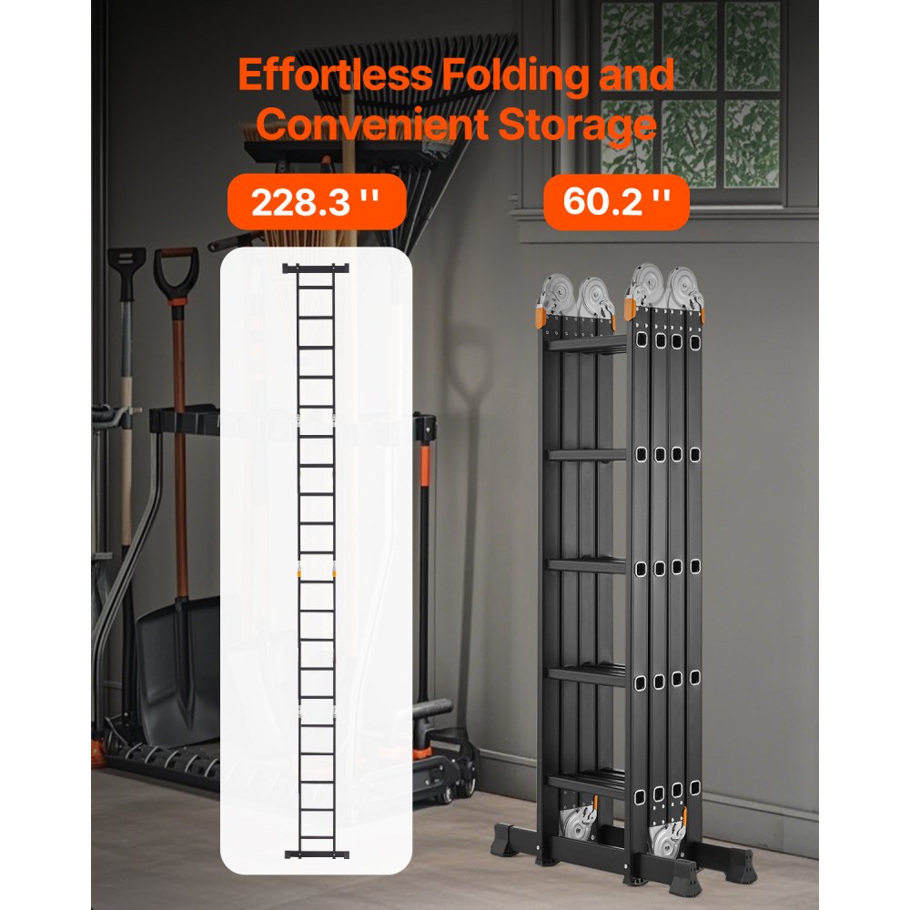 Mitmeotstarbeline Kokkupandav Redel, 7-Ühes-1, 228,3 cm, 150 kg – toote pilt 4