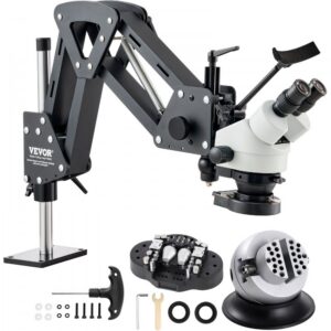 mitmesuunaline mikroskoop juveelide inkrusteerimiseks – Mitmesuunaline Mikroskoop Vedrukinnitusega, 7x-45x Suurendus, USB LED Valgus