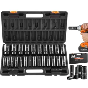 mõjupadrunite komplekt 1/2" ajam – Mõjupadrunite Komplekt (1,3 Cm Ajam, 26 Tk, 10-36 Mm)