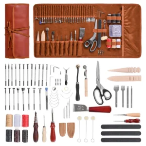 nahktööriistade komplekt 72 osa – Nahktööriistade Komplekt, 72 Osa Nahast Hoiukotiga, 1,7 Kg