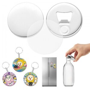 nööbivalmistamise komplekt 58 mm – Nööbivalmistamise komplekt (58 mm, 50 komplekti, magnetid ja võtmehoidjad)