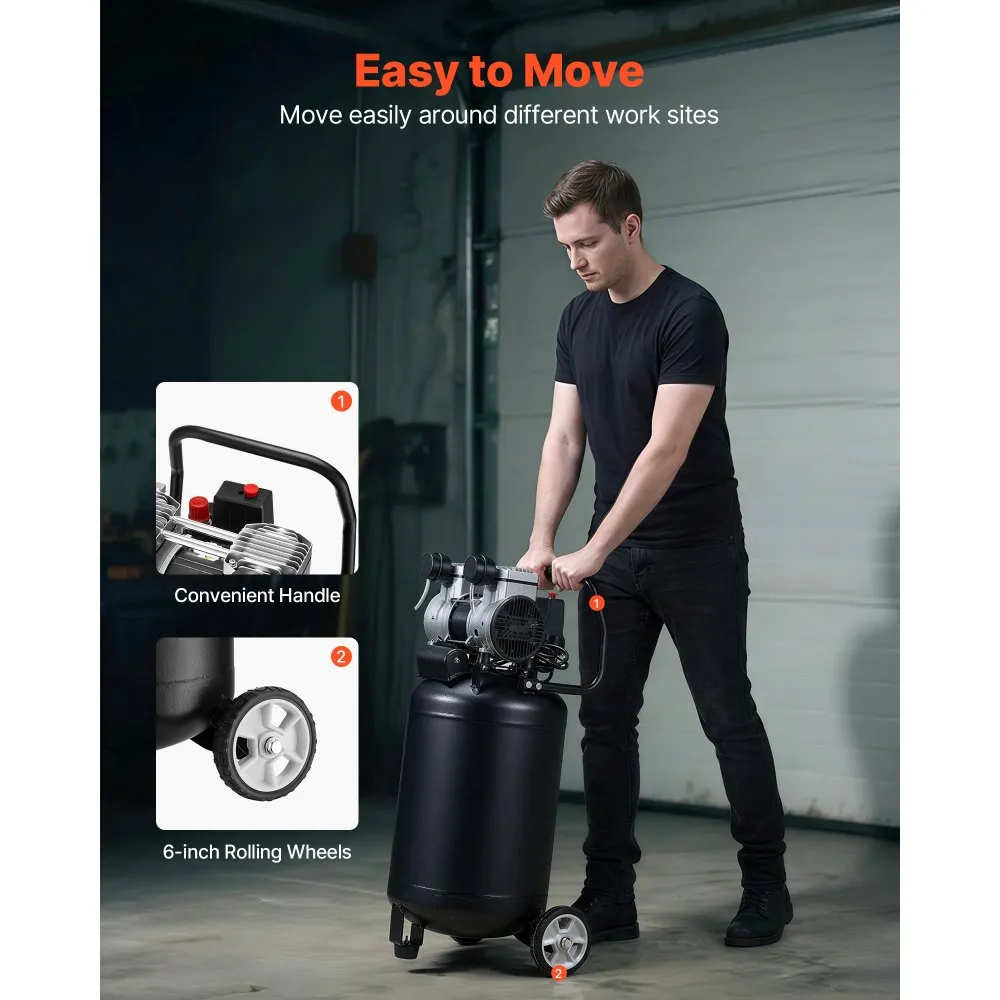 Õlivaba õhukompressor (50 L, 1,5 kW, 8 bar) – toote pilt 3