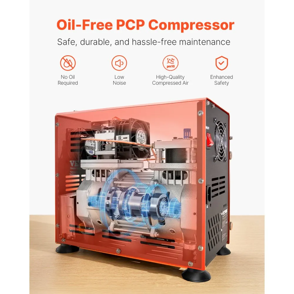 Õlivaba PCP õhukompressor (800 W, 310,1 bar, 30 MPa) – toote pilt 2
