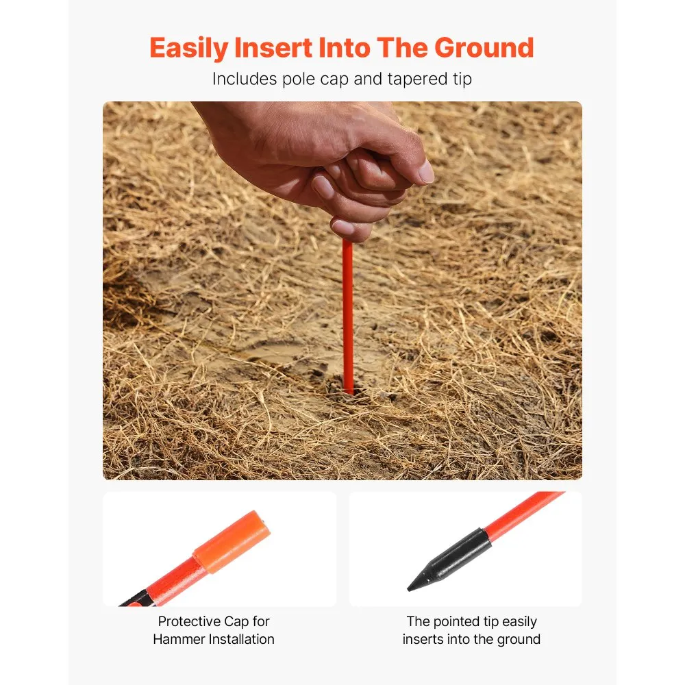 Oranžid sõidutee tähised (122 cm, 6,35 mm läbimõõt, 200 tk) – toote pilt 3
