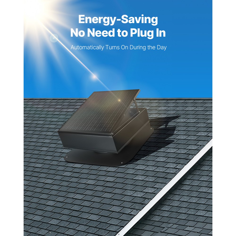 Päikeseenergial Töötav Katuseventilaator (35 W, 2400 m³/h, Harjadeta Mootor) – toote pilt 3