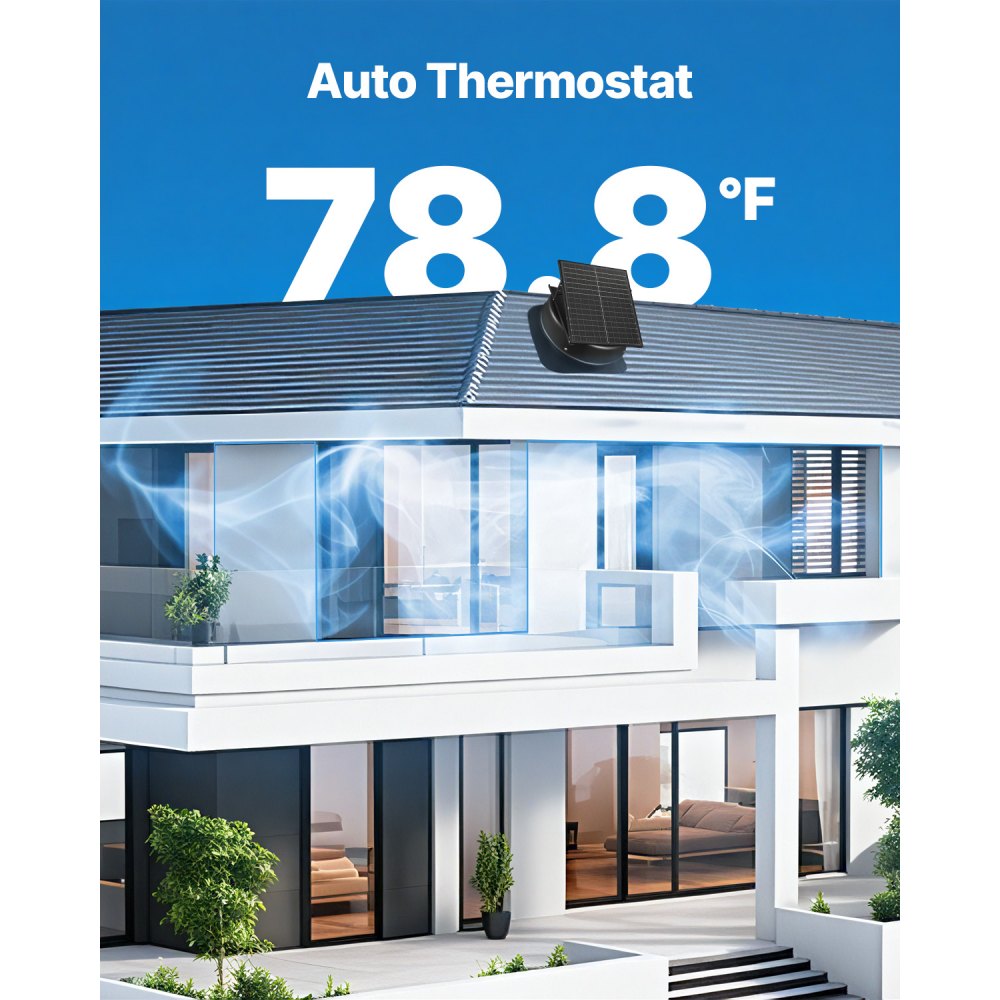 Päikeseenergial Töötav Katuseventilaator (35 W, 2400 m³/h, Harjadeta Mootor) – toote pilt 4