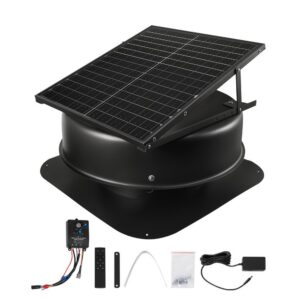 päikeseenergial töötav katuseventilaator – Päikeseenergial töötav katuseventilaator (50 W, 3000 CFM, kaugjuhtimispult)
