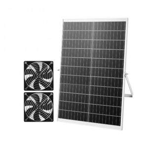 päikeseenergial töötav ventilaator 30 W – Päikeseenergial töötav ventilaator (30 W, 2 ventilaatorit, reguleeritav nurk)