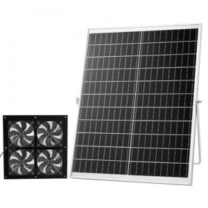 päikesepaneeliga ventilaator kasvuhoonetele – Päikesepaneeliga Ventilaator (25W, 4 Ventilaatorit, 2668 RPM)