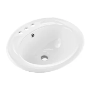 poolpinnale paigaldatav vannitoa kraanikauss – Poolpinnale paigaldatav vannitoa kraanikauss (48,5×42,5 cm, 3 kraaniava, ülevooluavaga)
