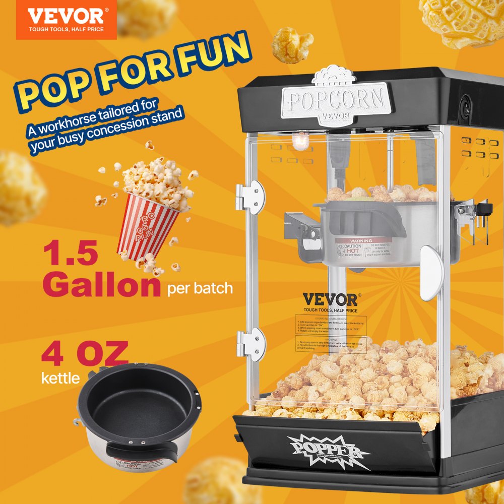 Popkornimasin (480 W, 113 g, 5,7 L Partii Kohta) – toote pilt 1