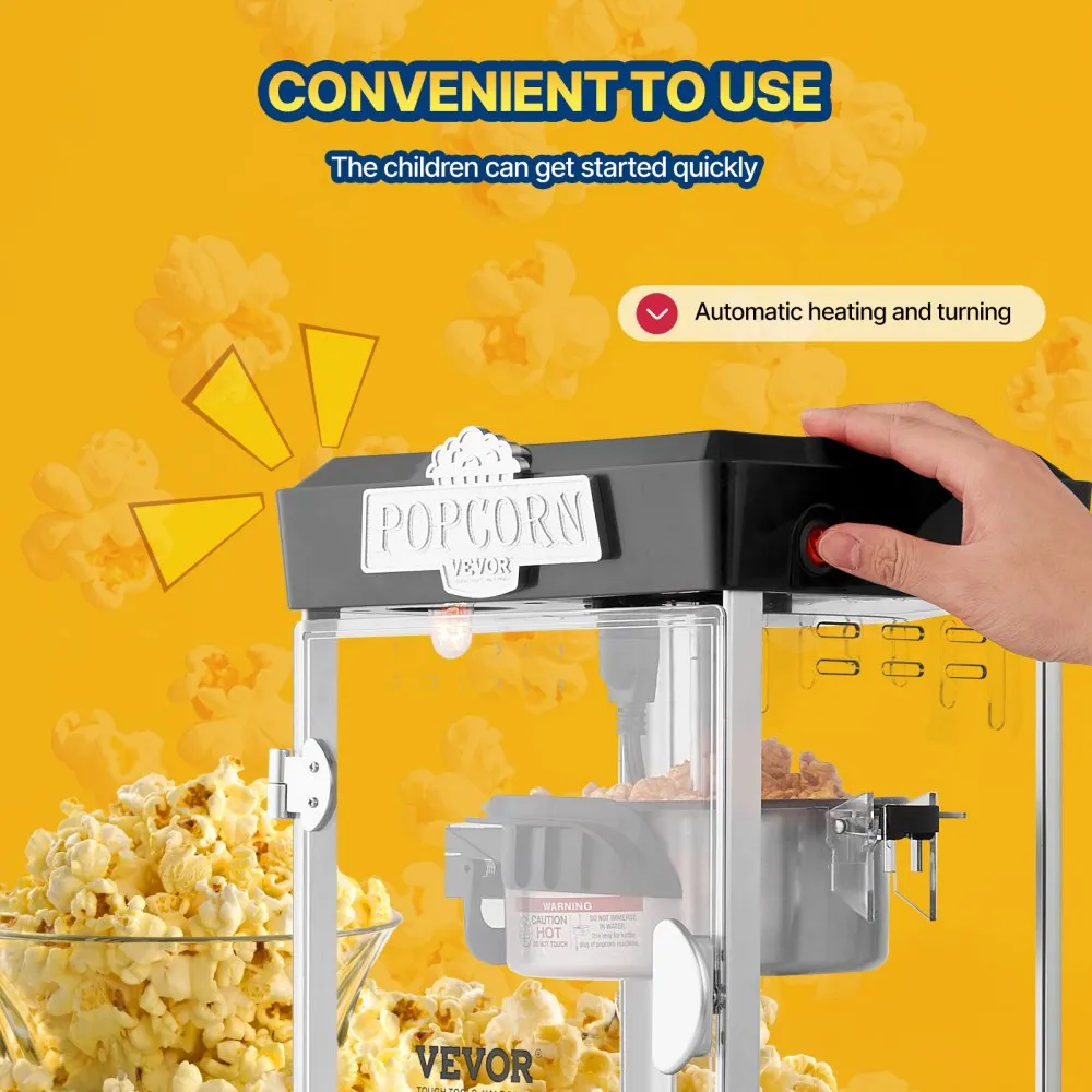 Popkornimasin (480 W, 113 g, 5,7 L Partii Kohta) – toote pilt 4