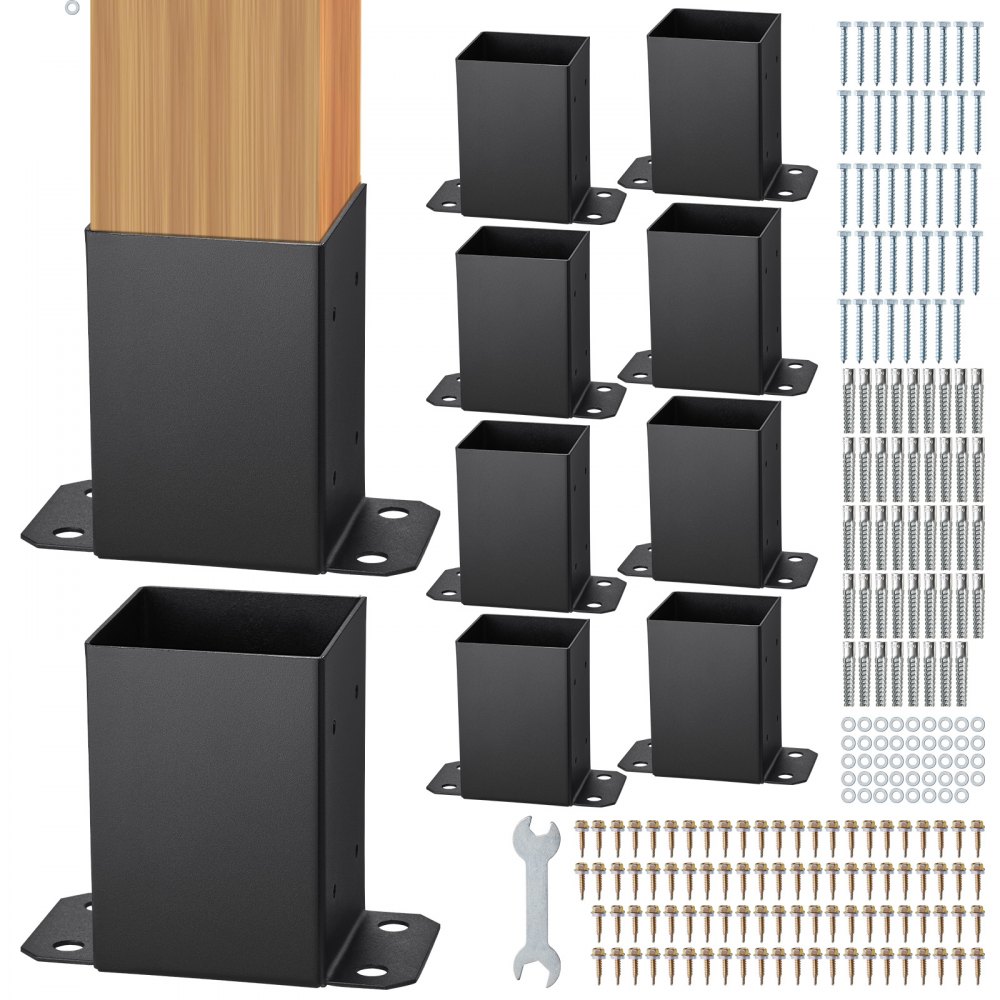 pulbervärvitud postialused 10 tk – Pulbervärvitud postialused (10 tk, 96x140x163 mm, 91x91 mm sisemine suurus)