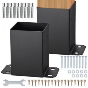 pulbervärvitud postialused 2 tk – Pulbervärvitud postialused (2 tk, 96x140x163 mm, 91x91 mm sisemine suurus)