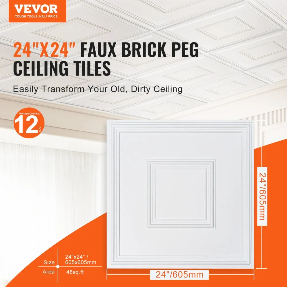 PVC Laeplaadid (12 Tk, 61 x 61 Cm, Geomeetriline Muster) – toote pilt 1