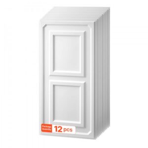 PVC laeplaadid valge 3D – PVC Laeplaadid (60,5×121,5 cm, 12 tk, Valge 3D Tekstuur)