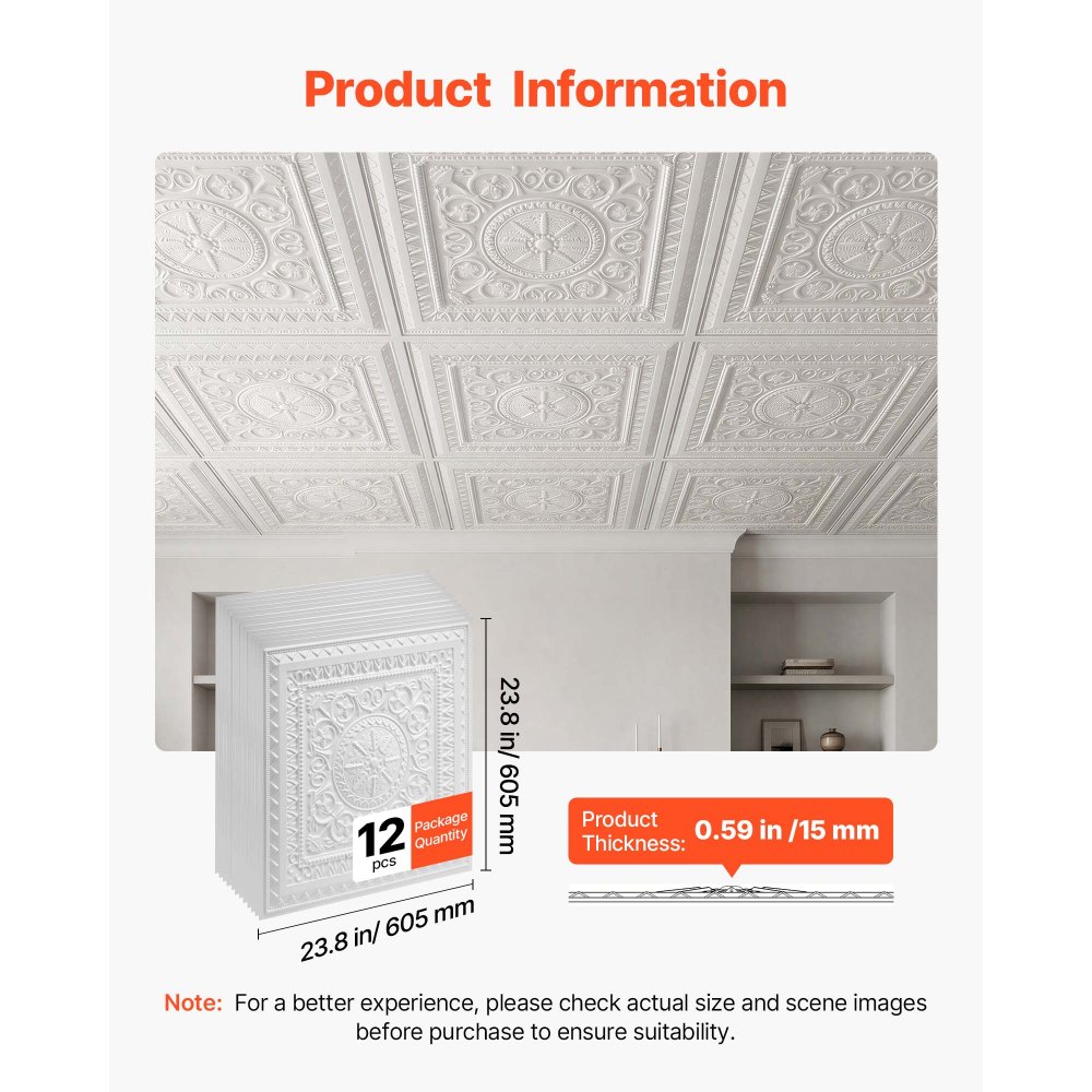 PVC Laeplaadid (605x605 Mm, 12 Tk, 3D Geomeetriline) – toote pilt 1