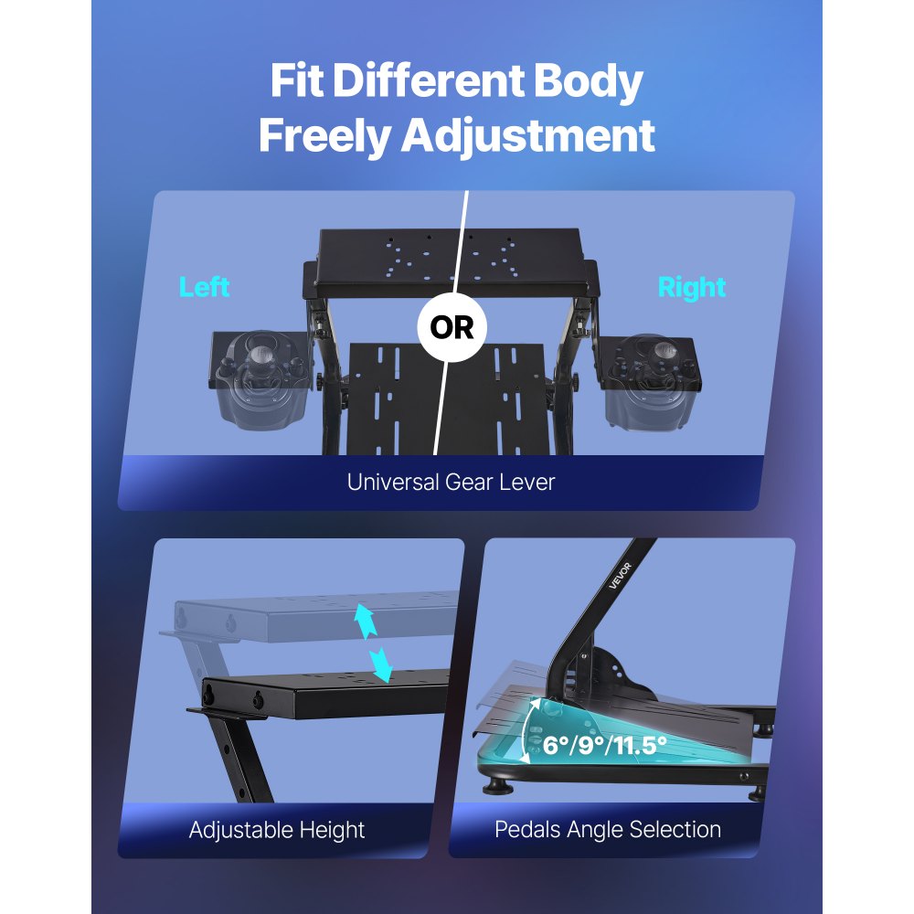 Reguleeritav ja kokkupandav roolialus (Logitech ja Thrustmaster ühilduvus) – toote pilt 3