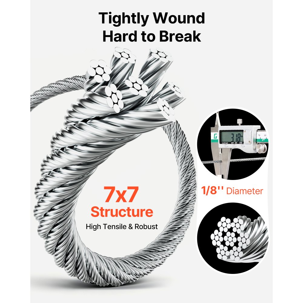 Roostevaba Terasest Trossikomplekt (305 m, 3,18 mm, 7x7 Kiud) – toote pilt 2