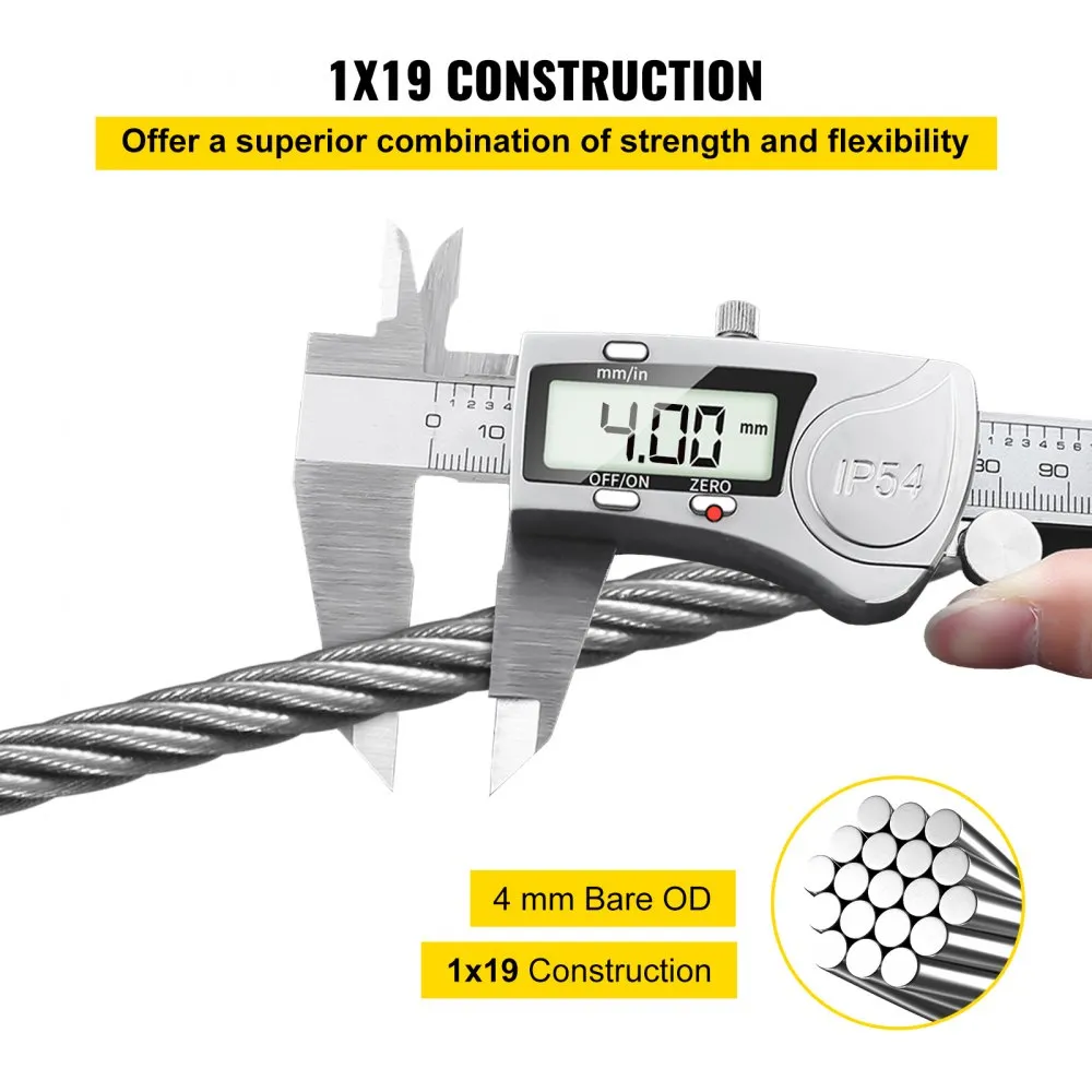 Roostevabast Terasest Tross (152,4 m, 4 mm, 1x19 Konstruktsioon) – toote pilt 3