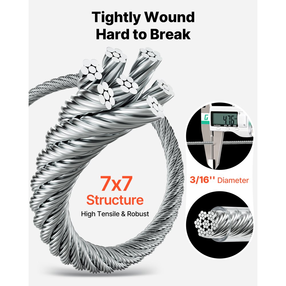 Roostevabast Terasest Trossikomplekt (4,76 Mm, 61 M, 7,1 Kn) – toote pilt 2