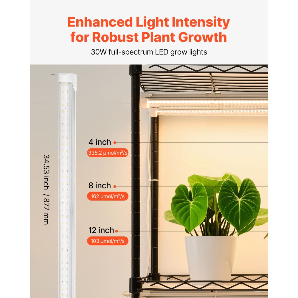 Siseruumide kasvuhoone kasvulampidega (150 cm, 4 tasandit, 180 W LED) – toote pilt 2
