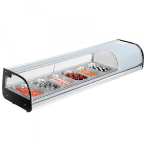 sushi vitriinkülmik 62 L – Sushi vitriinkülmik (62 L, kumer klaas, LED valgustus)