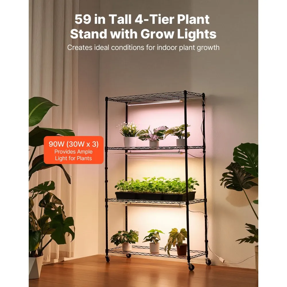 Taimekast koos kasvulambiga (150 cm, 4 tasandit, 90 W) – toote pilt 1