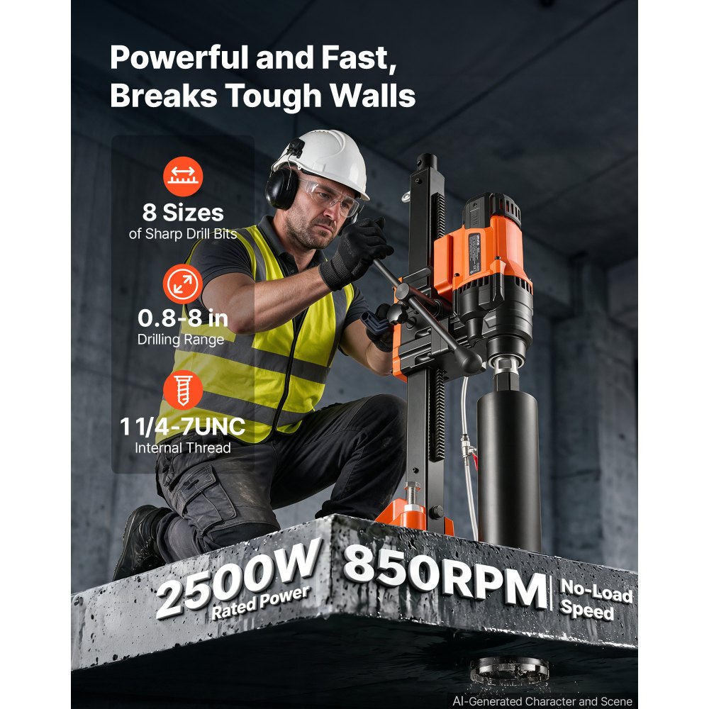 Teemantpuurimismasin (2500 W, 20-202 mm, 850 p/min) – toote pilt 1