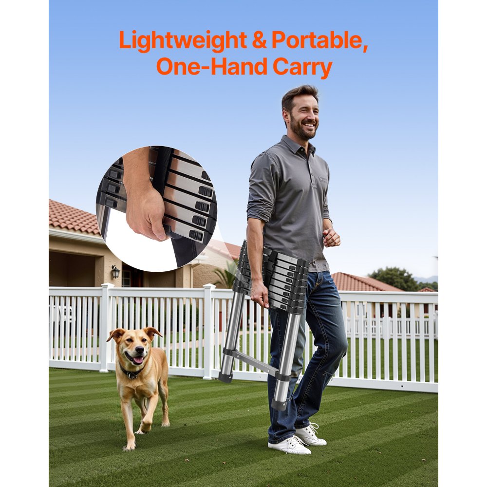 Teleskoopredel (254 cm, Roostevaba Teras, 150 kg Kandevõime) – toote pilt 4