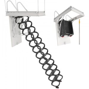 tõmmatav pööningutrepp 299,4 kg – Tõmmatav Pööningutrepp (299,4 Kg Kandevõime, 2,9-3,1 M Kõrgus, 100×70 Cm Ava)