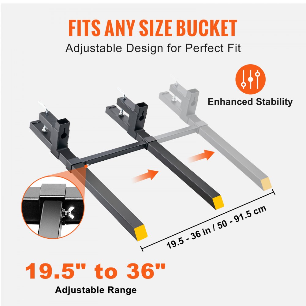 Traktori Kahvlid (907,2 Kg, 109,2 Cm Pikkus, Reguleeritav Stabilisaator) – toote pilt 3