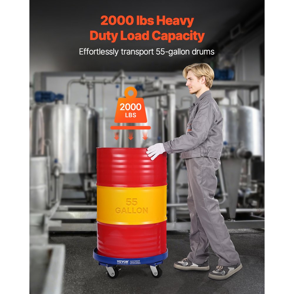 Tünnikäru (2000 kg Kandevõime, 208 L, 4 Pöörlevat Ratast) – toote pilt 1