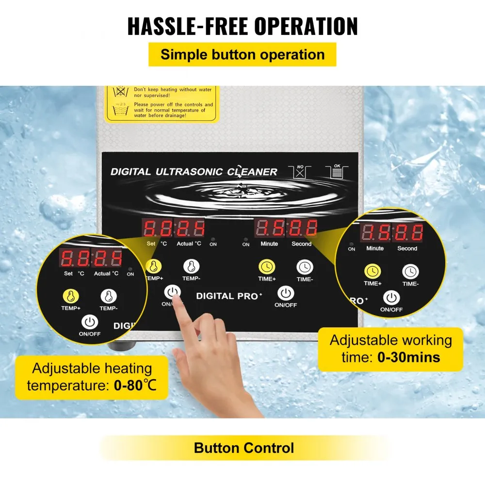 Ultraheli Puhastusseade (2 L, 100 W Küttekeha, 60 W Ultraheli) – toote pilt 3